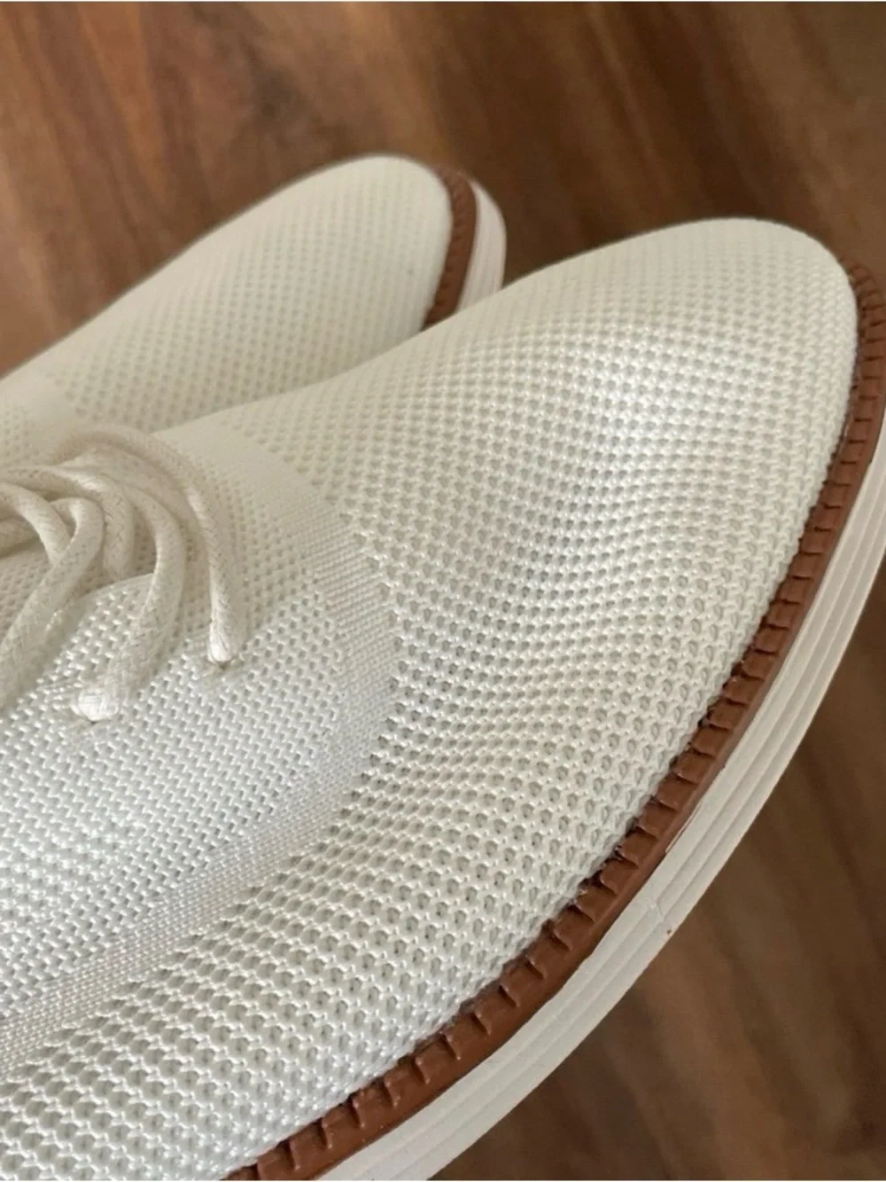 Men’s White Knit Oxford Sneakers | Lightweight Casual Lace-Up Shoes